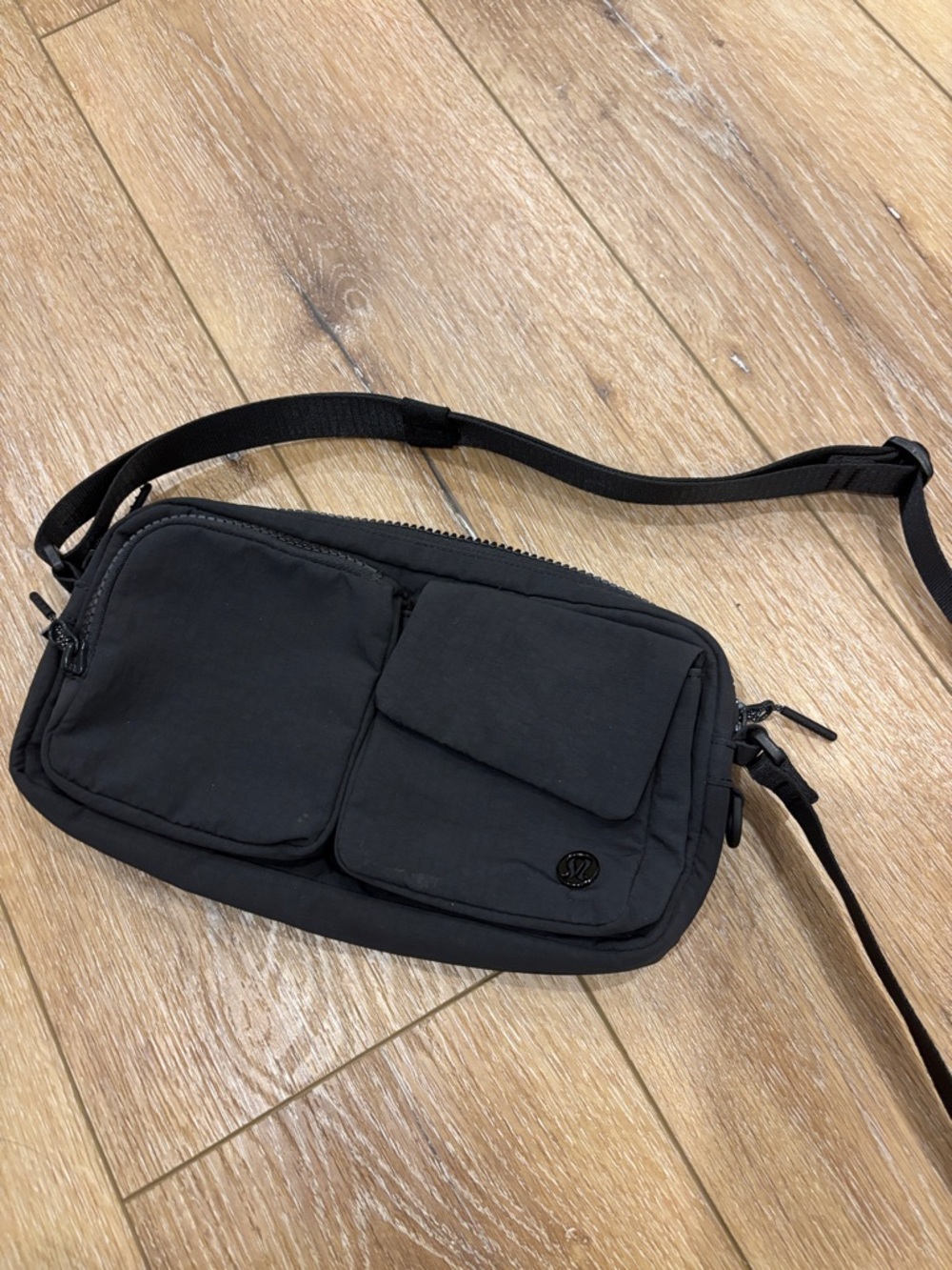 lululemon athletica Black Nylon Belt Bag with Front Pockets